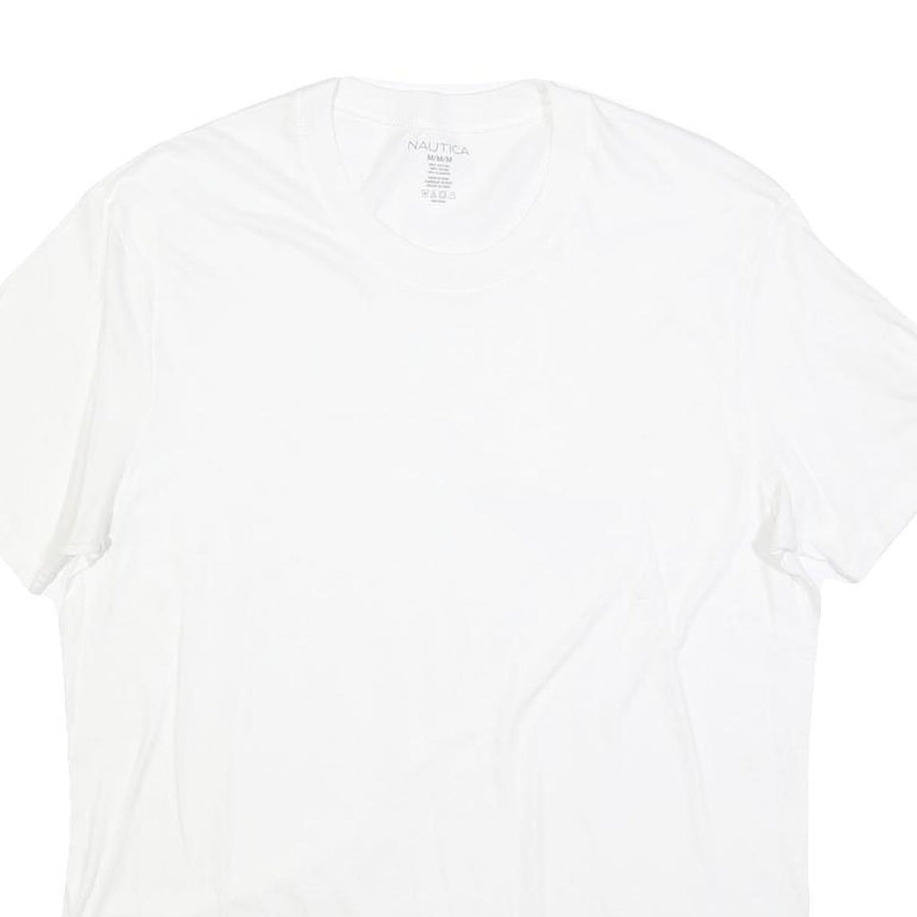 NAUTICA Mens White Cotton Blend Casual T-Shirt M Short Sleeve Crew Neck Plain