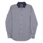 ARMANI EXCHANGE Mens Blue & White Check Shirt M Cotton Blend Casual Long Sleeve