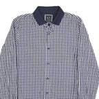 ARMANI EXCHANGE Mens Blue & White Check Shirt M Cotton Blend Casual Long Sleeve