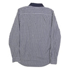 ARMANI EXCHANGE Mens Blue & White Check Shirt M Cotton Blend Casual Long Sleeve