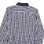 ARMANI EXCHANGE Mens Blue & White Check Shirt M Cotton Blend Casual Long Sleeve