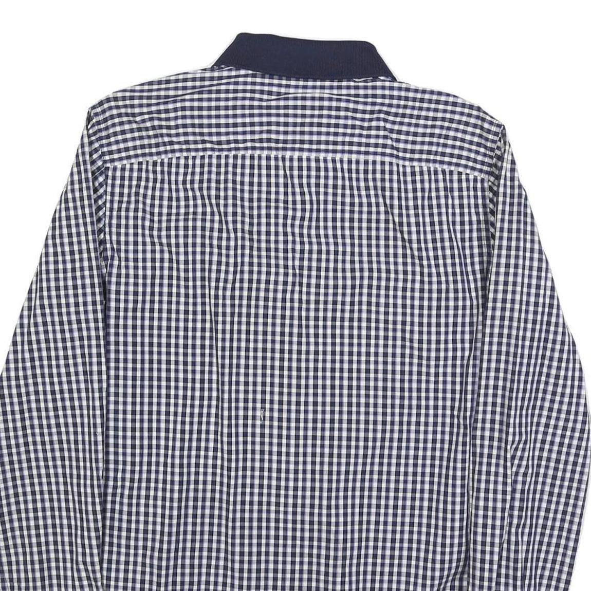 ARMANI EXCHANGE Mens Blue & White Check Shirt M Cotton Blend Casual Long Sleeve