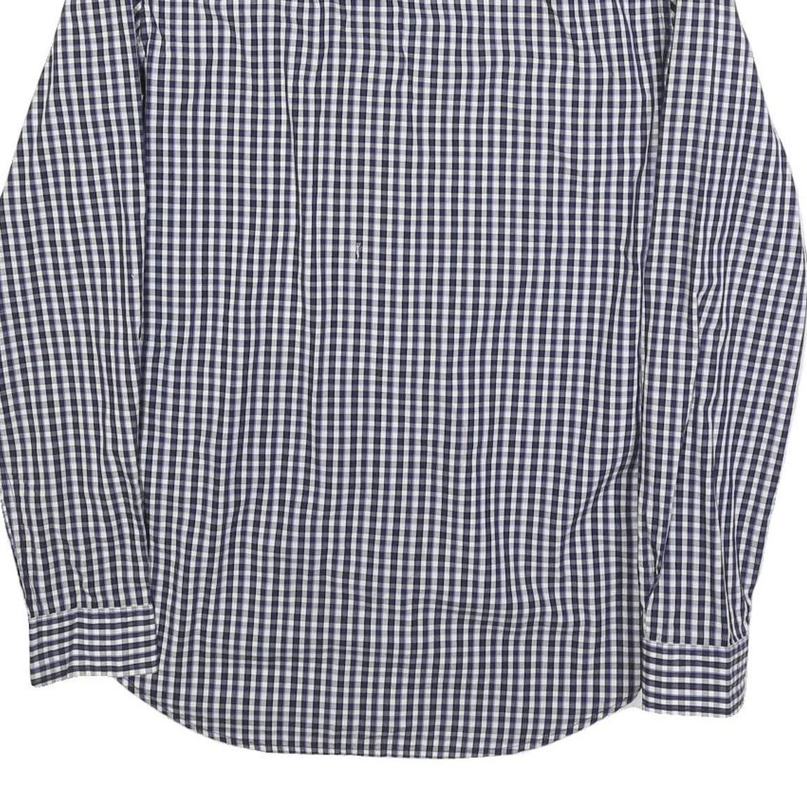 ARMANI EXCHANGE Mens Blue & White Check Shirt M Cotton Blend Casual Long Sleeve