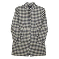 Womens Black & White Houndstooth Button Jacket S Woven Classic Tailored