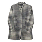Womens Black & White Houndstooth Button Jacket S Woven Classic Tailored