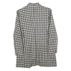 Womens Black & White Houndstooth Button Jacket S Woven Classic Tailored