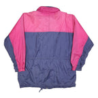 Womens Pink & Blue Retro Zip Nylon Windbreaker XL Plain Lightweight Jacket