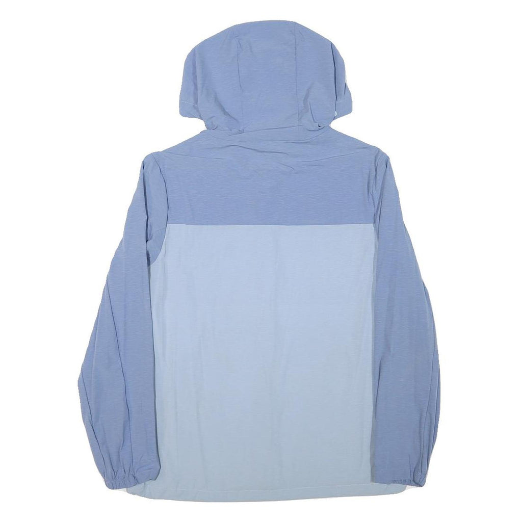 BAOJEE Womens Blue Light Blue Hooded Zip Jacket M Polyester Blend Plain