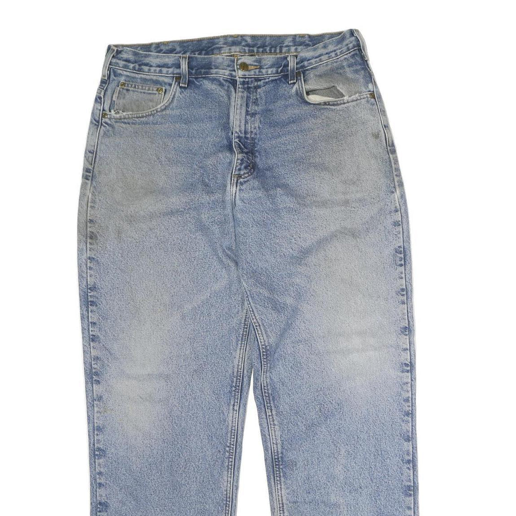 CARHARTT Mens Regular Fit Jeans Blue Denim Zip W38 L32 Classic Cotton Casual