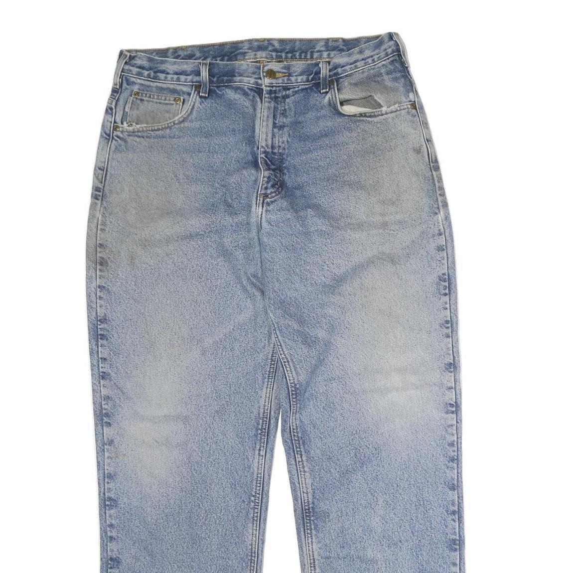 CARHARTT Mens Regular Fit Jeans Blue Denim Zip W38 L32 Classic Cotton Casual