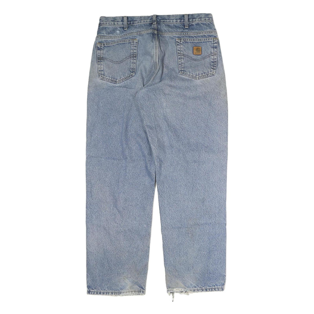 CARHARTT Mens Regular Fit Jeans Blue Denim Zip W38 L32 Classic Cotton Casual