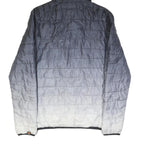 ELLESSE Mens Black & Grey Hooded Quilted Jacket S Polyester Zip Casual