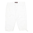 JOYOUS Womens White Cargo Shorts UK 10 W32 Cotton Blend Casual Pockets