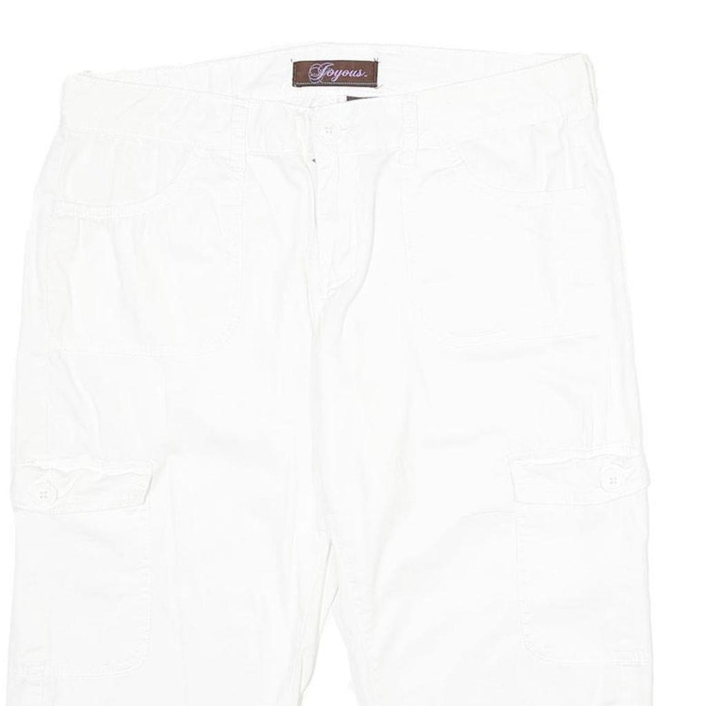 JOYOUS Womens White Cargo Shorts UK 10 W32 Cotton Blend Casual Pockets