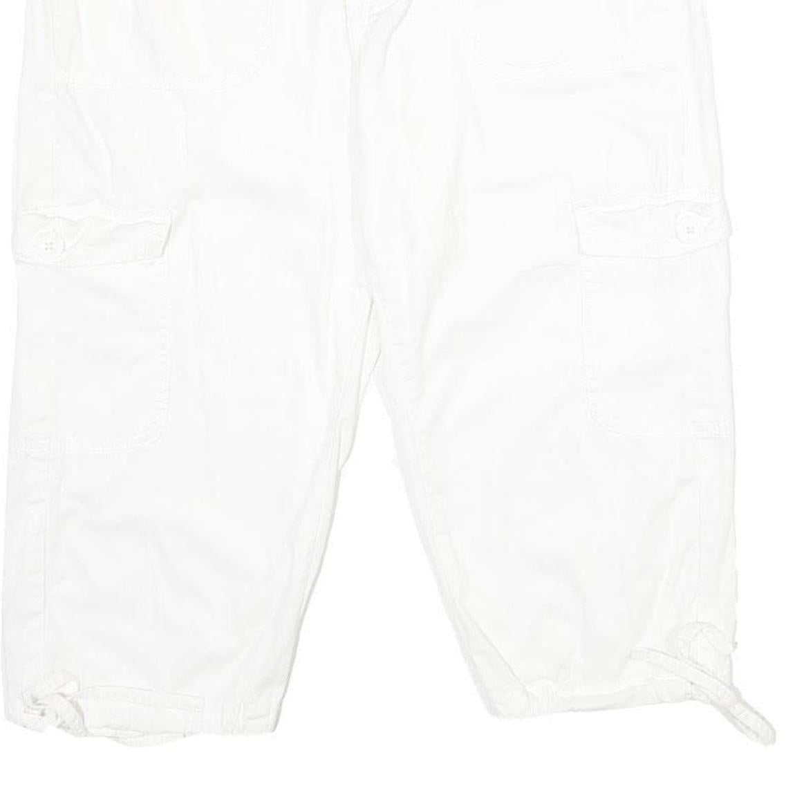 JOYOUS Womens White Cargo Shorts UK 10 W32 Cotton Blend Casual Pockets