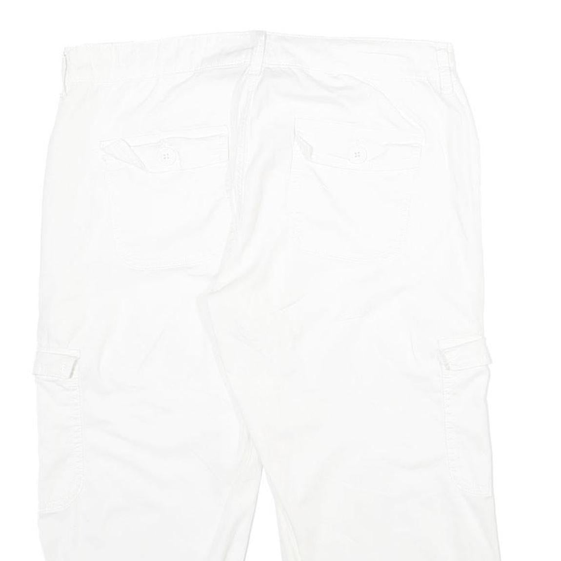 JOYOUS Womens White Cargo Shorts UK 10 W32 Cotton Blend Casual Pockets