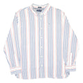 TOMMY HILFIGER Mens White Blue & Red Striped Shirt XL Classic Fit Cotton