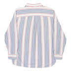 TOMMY HILFIGER Mens White Blue & Red Striped Shirt XL Classic Fit Cotton
