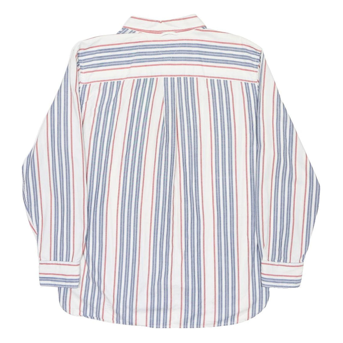 TOMMY HILFIGER Mens White Blue & Red Striped Shirt XL Classic Fit Cotton