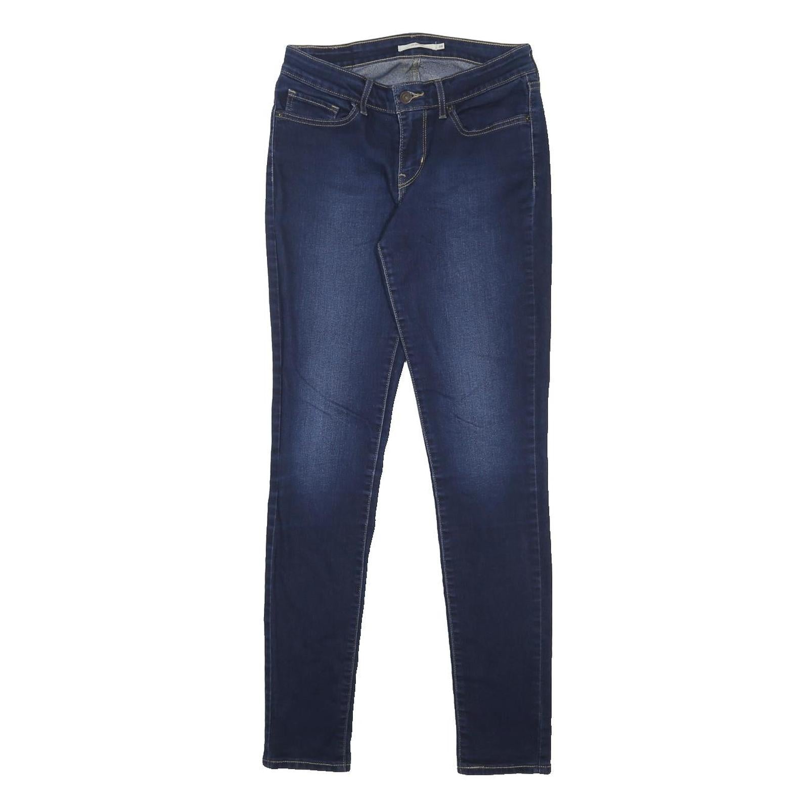 LEVI'S 711 Womens Jeans Blue Slim Skinny Denim Raw W28 L31 Stretch Classic