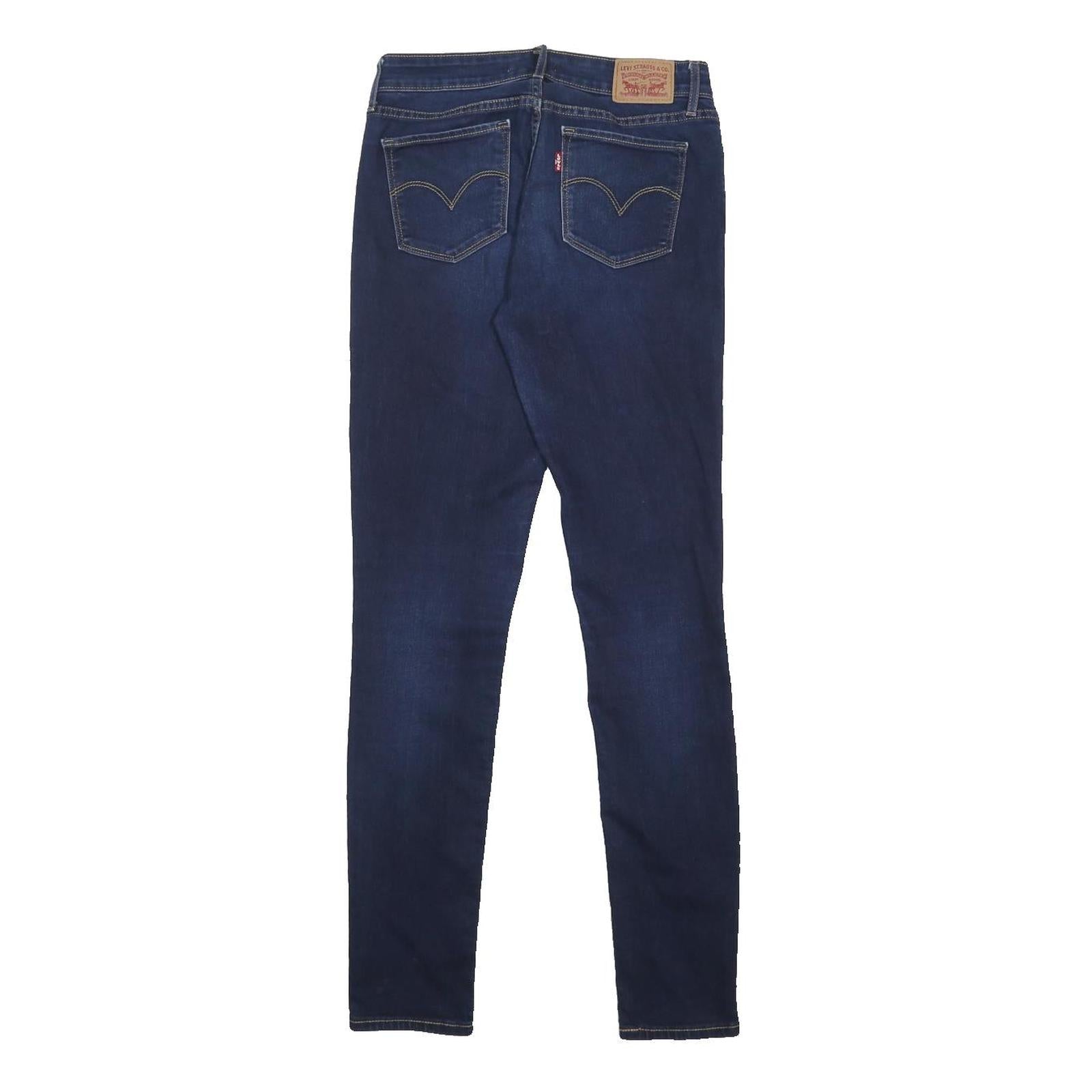 LEVI'S 711 Womens Jeans Blue Slim Skinny Denim Raw W28 L31 Stretch Classic