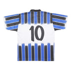 MARKA SPORT Mens Blue & Black & White Signed Graphic T-Shirt L Short Sleeve