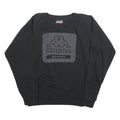 KAPPA Mens Black Cotton Blend Black Sport Crew Neck Sweatshirt XL Logo Print