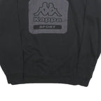 KAPPA Mens Black Cotton Blend Black Sport Crew Neck Sweatshirt XL Logo Print
