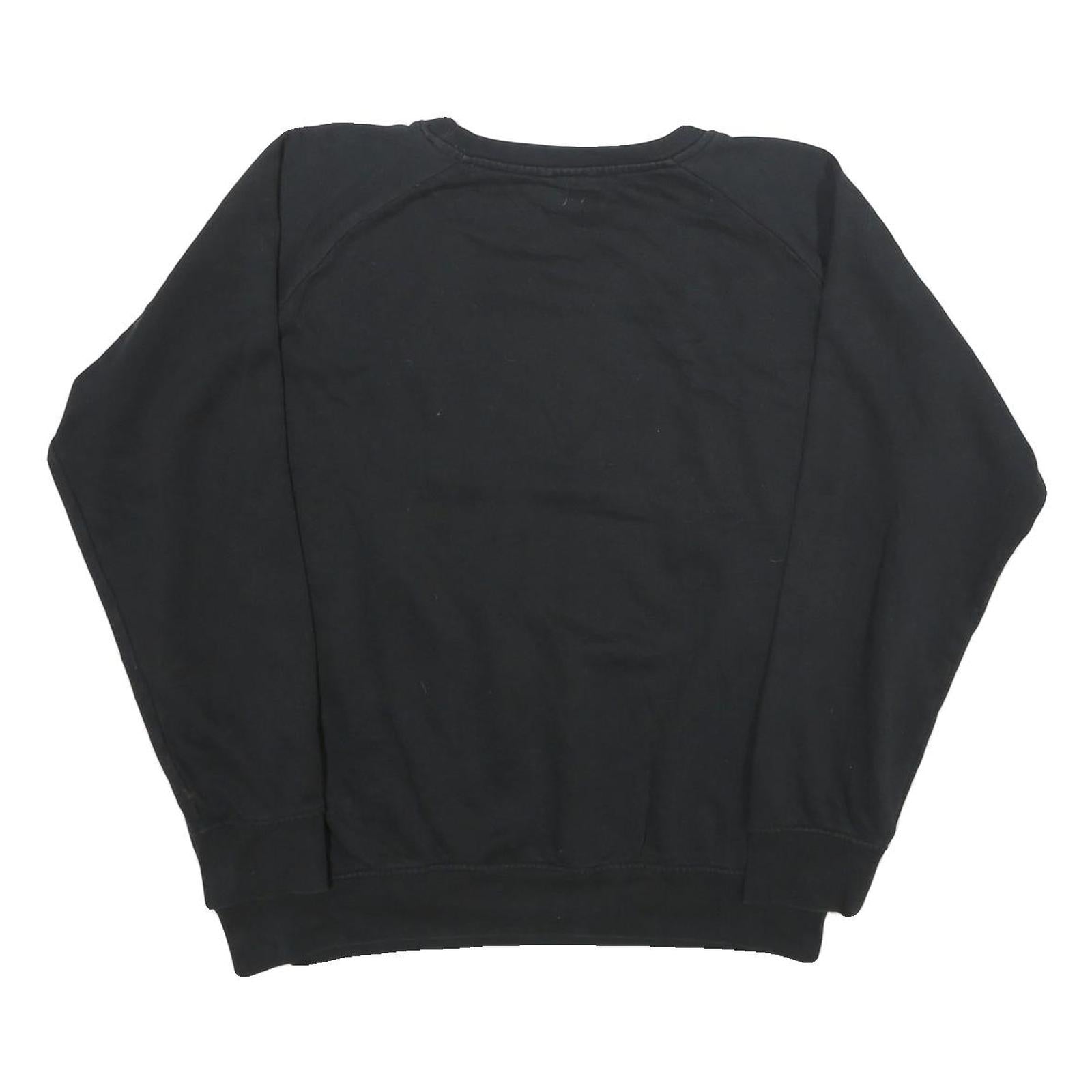 KAPPA Mens Black Cotton Blend Black Sport Crew Neck Sweatshirt XL Logo Print