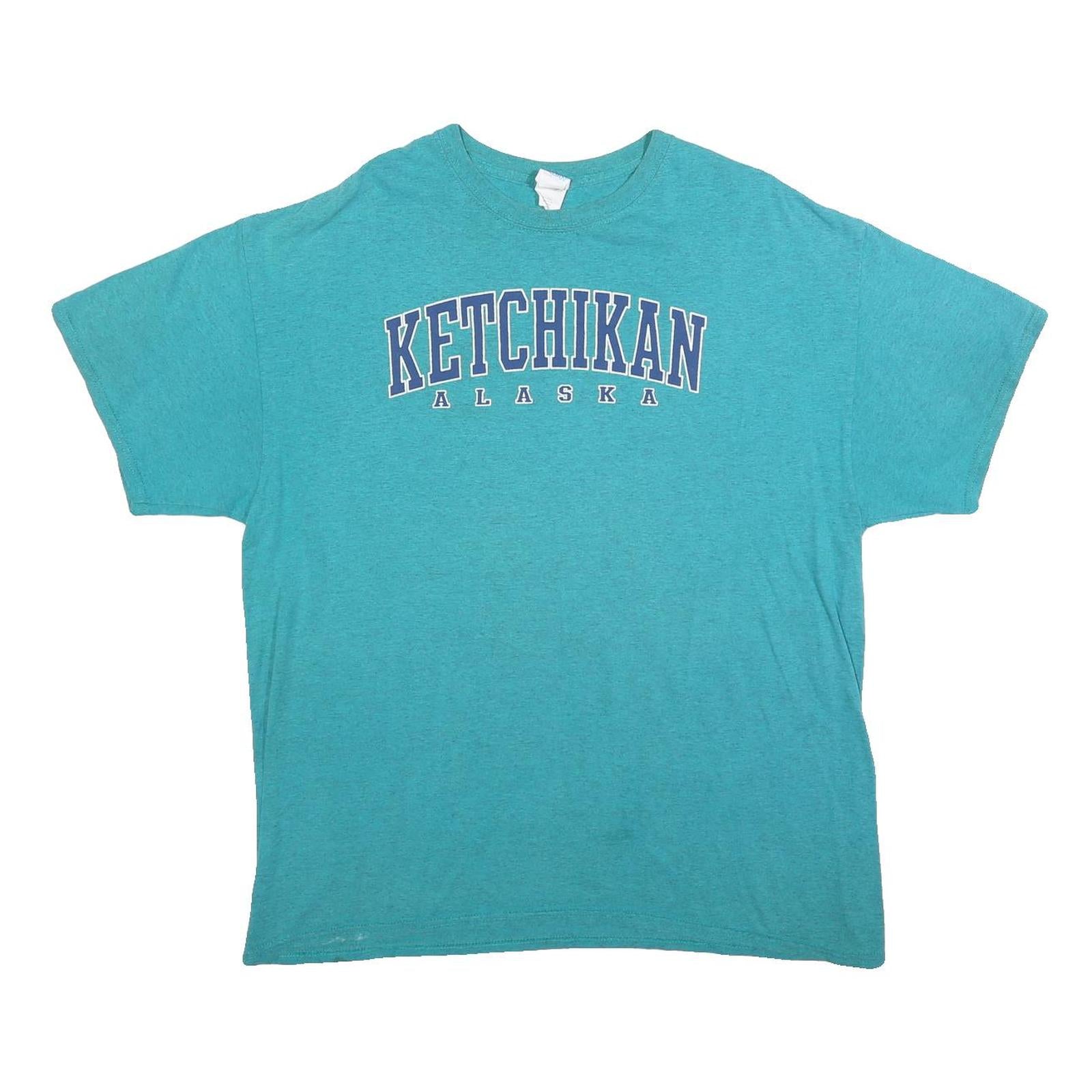 GILDAN Mens Blue Ketchikan Alaska Graphic T-Shirt XL Short Sleeve Crew Neck