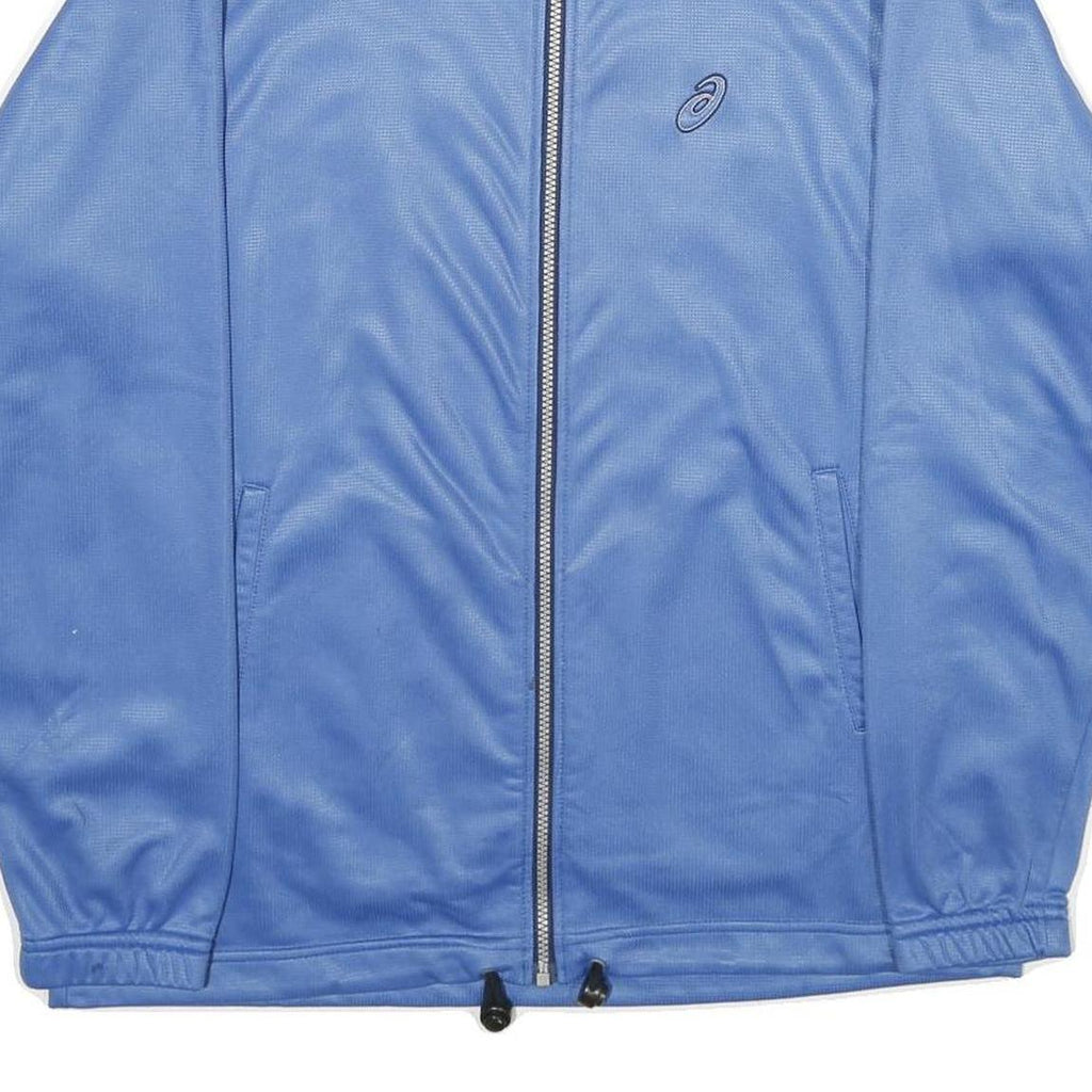ASICS Mens Blue Jacket M Polyester Plain Zip Casual Sportswear Lightweight