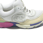 CHANEL Womens Lace Up Trainers White & Neutral Synthetic UK 3 Designer Footwear