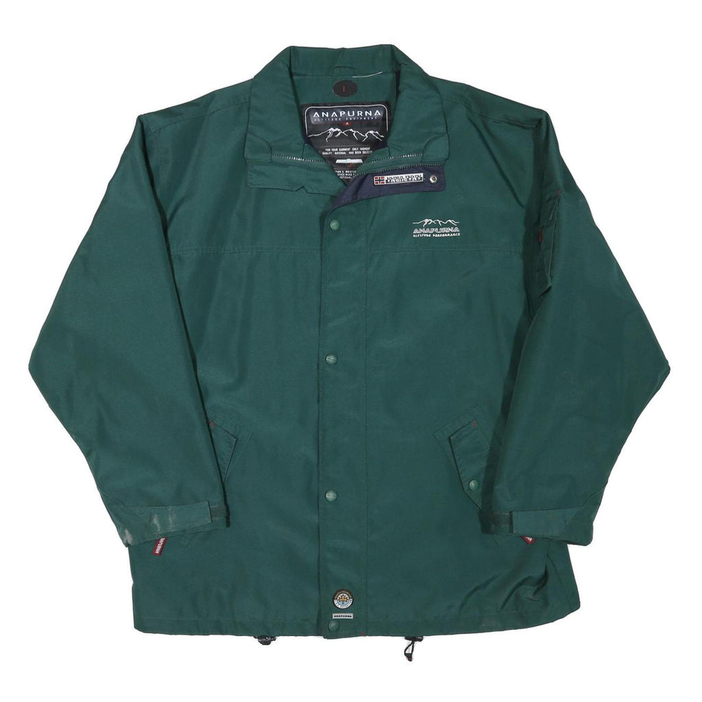 ANAPURNA Womens Green Jacket L Polyester Blend Plain Zip Outdoor Lightweight