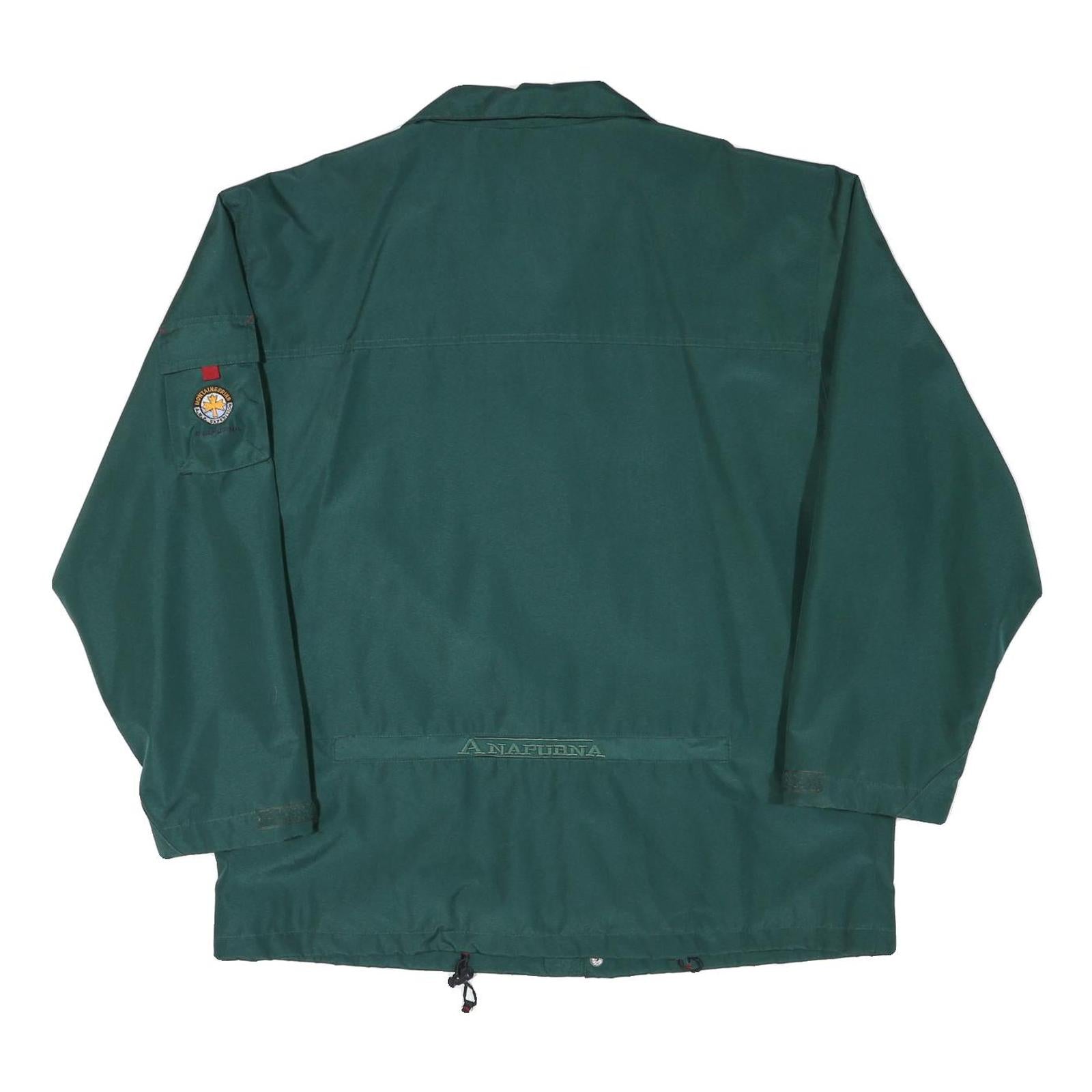 ANAPURNA Womens Green Jacket L Polyester Blend Plain Zip Outdoor Lightweight