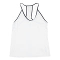 REEBOK Mens White & Black Graphic Racerback M Vest Crew Neck Summer Sport