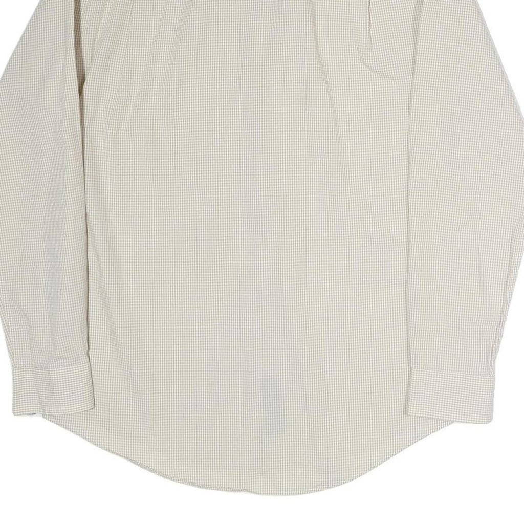 NAUTICA Mens Beige & Blue Check Shirt L Classic Fit Cotton Button-Down Collar