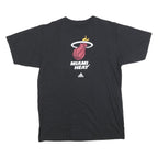 ADIDAS Mens Black Miami Heat Graphic T-Shirt L Short Sleeve Crew Neck Sportswear