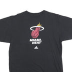 ADIDAS Mens Black Miami Heat Graphic T-Shirt L Short Sleeve Crew Neck Sportswear