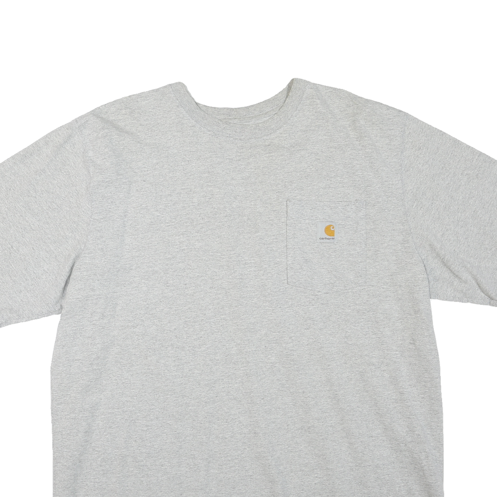 CARHARTT Mens Grey Pocket T-Shirt XL Short Sleeve Crew Neck Workwear