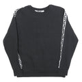 FILA Womens Black Sweatshirt Crew Neck UK 16 Cotton Blend Logo Tape Stripe