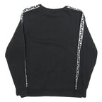 FILA Womens Black Sweatshirt Crew Neck UK 16 Cotton Blend Logo Tape Stripe