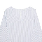 PULL&BEAR Womens Printed Blouse Purple V-Neck Long Sleeve Viscose Striped S