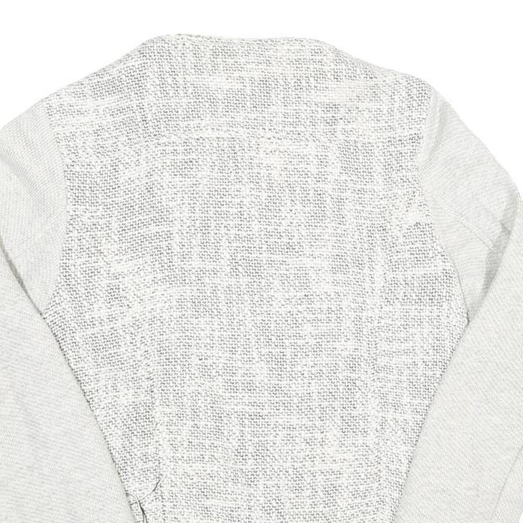 Womens White Textured Button Jacket UK 6 Polyester Blend Knit Classic Outerwear