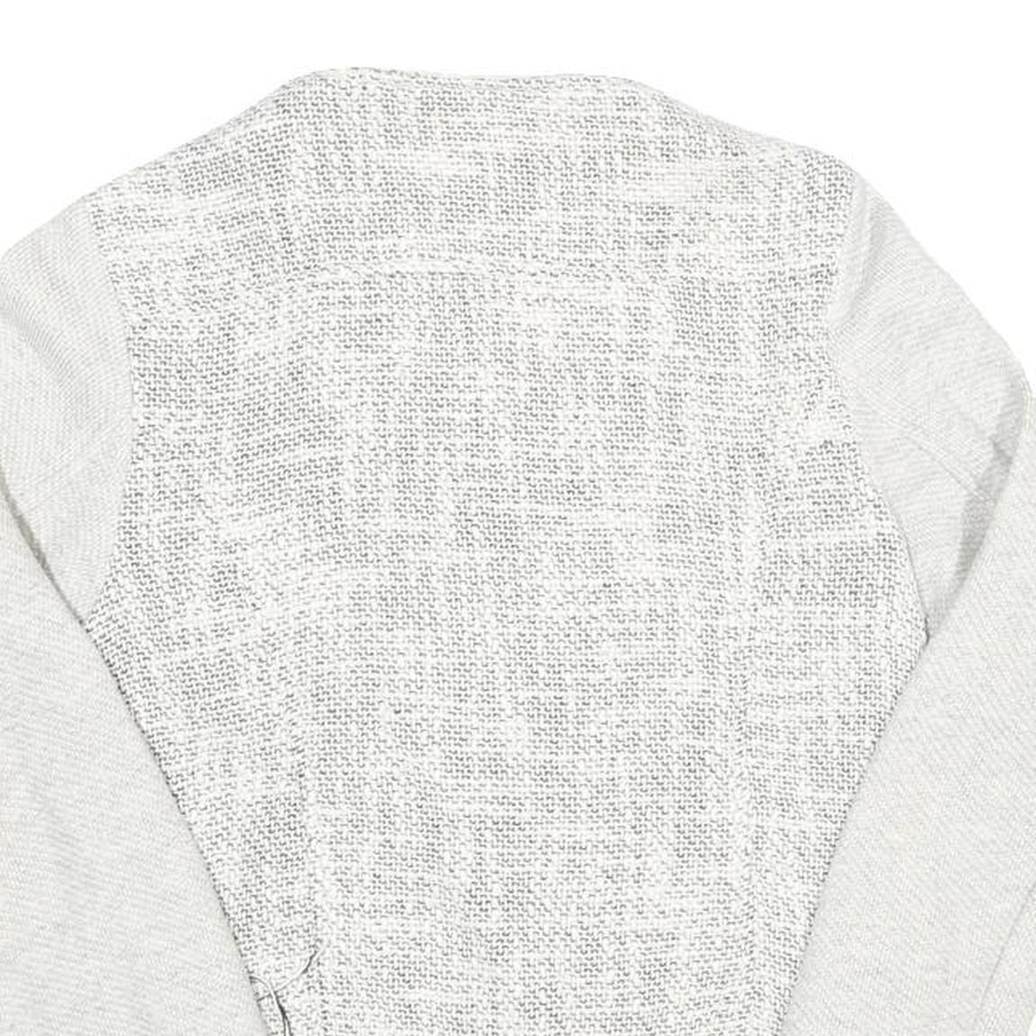 Womens White Textured Button Jacket UK 6 Polyester Blend Knit Classic Outerwear