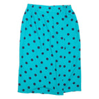 Womens Straight Skirt Blue Knee Length Spotted M