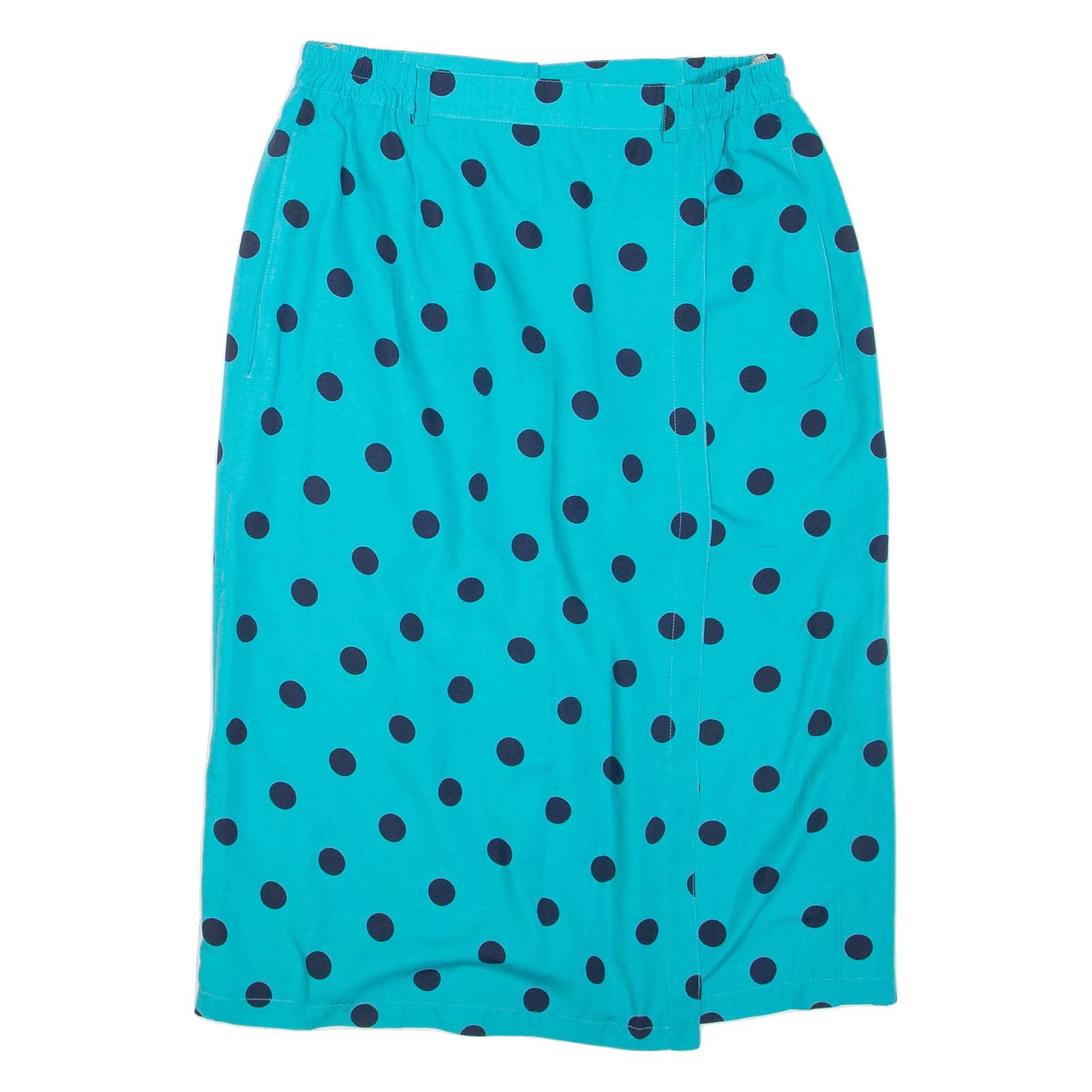 Womens Straight Skirt Blue Knee Length Spotted M