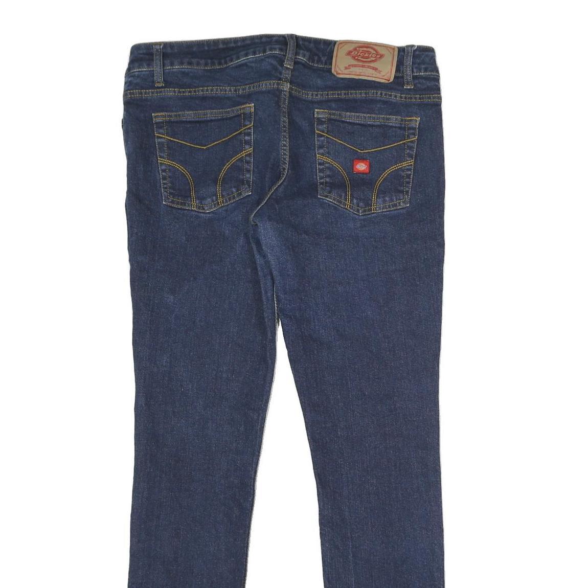 DICKIES Womens Regular Fit Straight Denim Jeans Blue Cotton Blend W34 L32