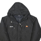ELLESSE Womens Black Zip Hooded Jacket UK 12 Polyester Blend Casual Outerwear