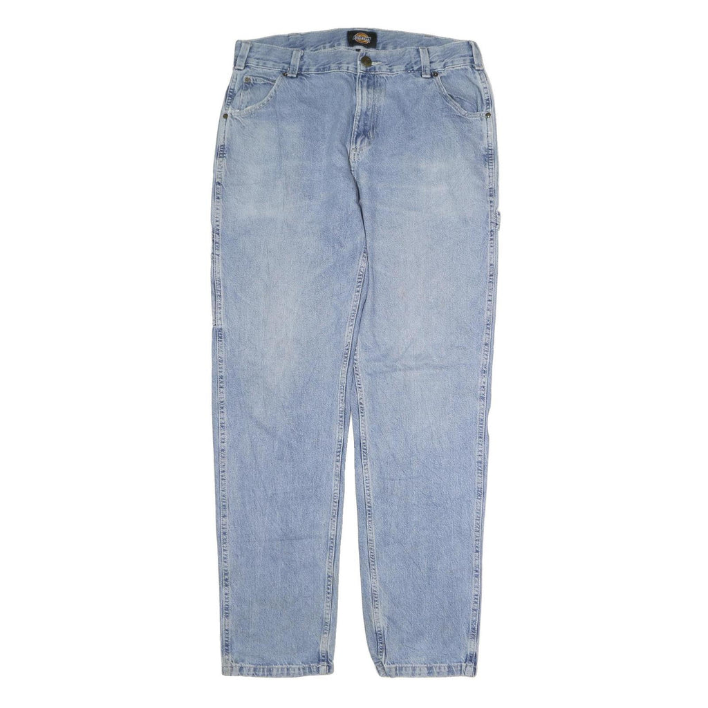 DICKIES Mens Jeans Blue Regular Straight Denim Medium W36 L33 Workwear