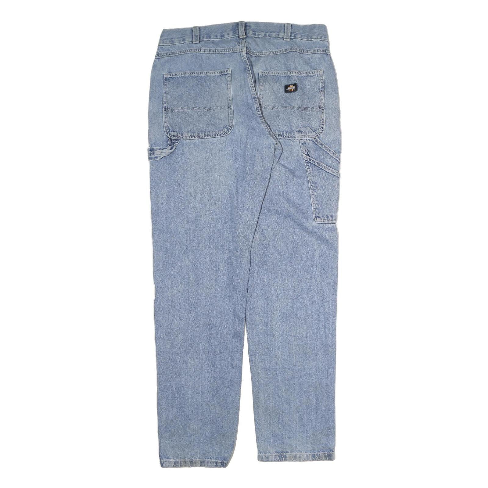 DICKIES Mens Jeans Blue Regular Straight Denim Medium W36 L33 Workwear